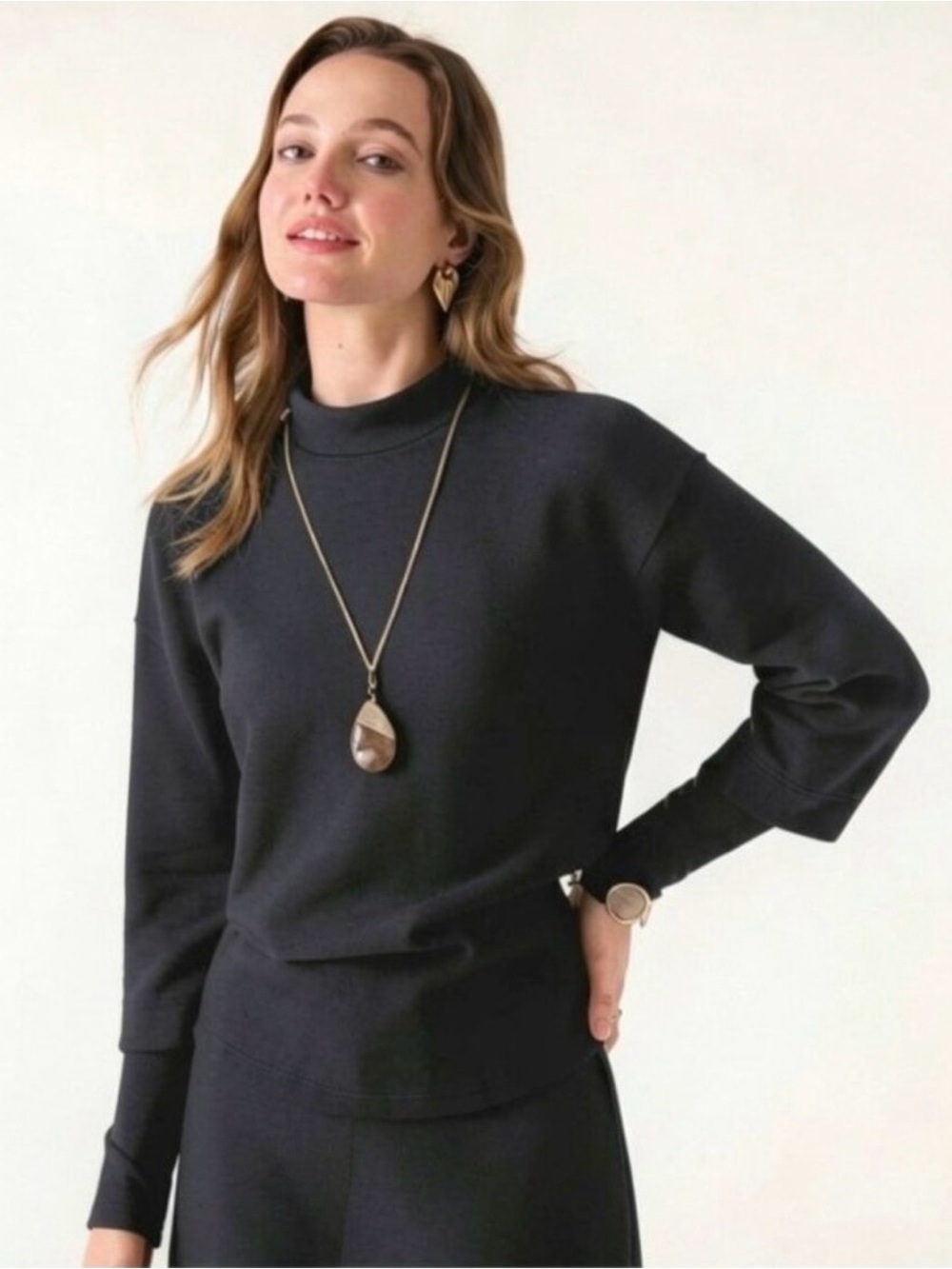 OGL Black Mock Neck Sweatshirt